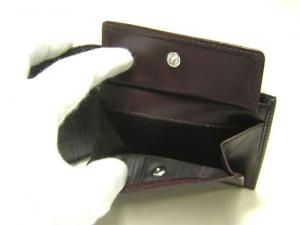 No.6 D＆G  クロコ型押しエナメルカーフ　二つ折財布（ダークブラウン）
