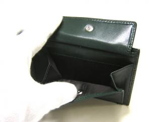No.6 D＆G クロコ型押しエナメルカーフ　二つ折財布（ダークグリーン）