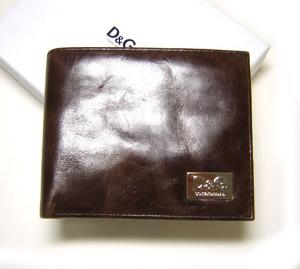  ドルチェ＆ガッバーナ D&G  シュリンクレザー　二つ折財布（ダークブラウン） MainPhoto