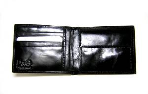 No.4 D&G  シュリンクレザー　二つ折財布（ブラック）