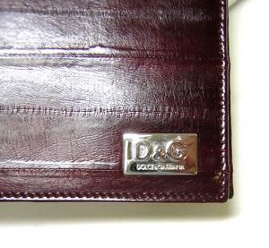 No.2 D＆G  レザー二つ折財布（札入れ）（アンティークレッド）