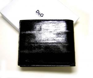 No.3 D＆G  レザー二つ折財布（札入れ）（ブラック）