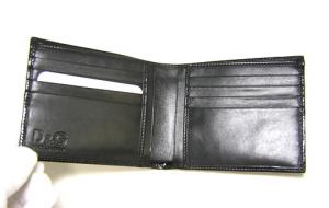 No.4 D＆G  レザー二つ折財布（札入れ）（ブラック）