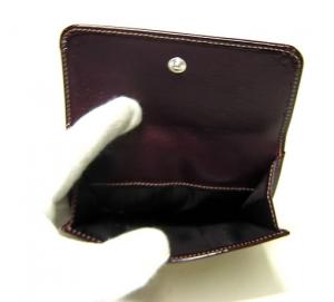 No.5 レオパード柄　二つ折ダブルホック財布（ブラウン）