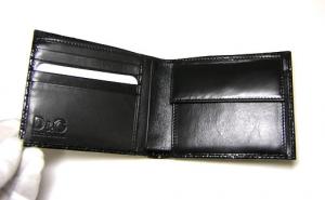 No.3 D＆G  レザー二つ折財布（ブラック）