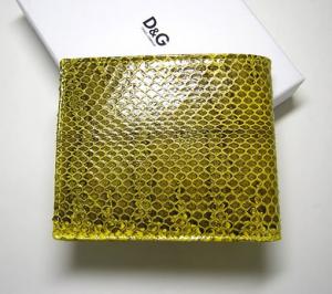 No.2 D＆G  レザー二つ折財布（イエロー）