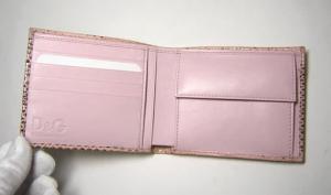 No.3 D＆G  レザー二つ折財布（ピンク）