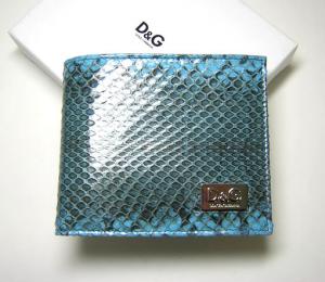  ドルチェ＆ガッバーナ D＆G  レザー二つ折財布（ブルー） MainPhoto