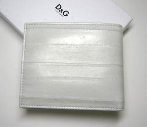 No.2 D＆G  レザー二つ折財布（ホワイティッシュグレー）