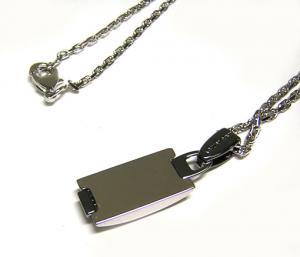 No.4 ツートーンメタルバープレートネックレス
