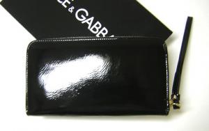 No.2 ストラップ付き　ラウンドファスナー長財布（ブラック）
