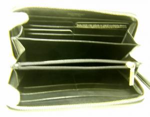 No.4 ストラップ付き　ラウンドファスナー長財布（ブラック）