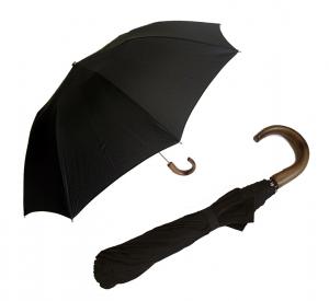 フォックスアンブレラズ ＜訳あり・アウトレット＞折り畳み傘　10 Rib Brown Wood Crook アンブレラ TEL5
