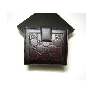 No.2 グッチシマ　モノグラムレザー　二つ折財布（チョコレート）