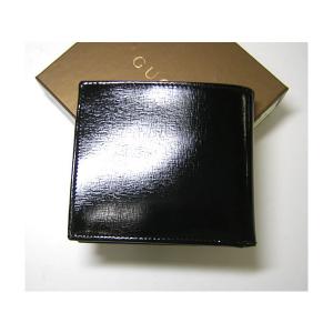 No.2 レザー二つ折財布（ブラック）