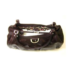 No.5 グッチシマモノグラムレザーショルダーバッグ（チョコレート）