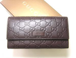  グッチ グッチシマ　モノグラムレザー二つ折長財布（チョコレート） MainPhoto