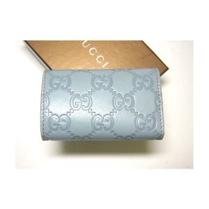 No.2 グッチシマ　モノグラムレザー6連キーケース（ライトブルー）