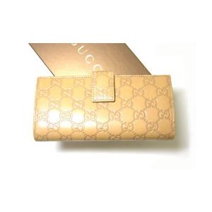 No.2 グッチシマ　モノグラムレザー　二つ折長財布（サンドベージュ）
