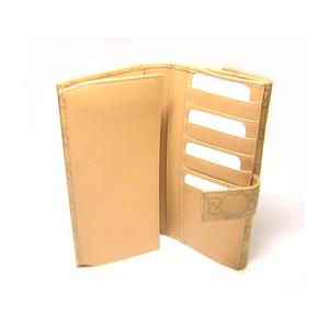 No.4 グッチシマ　モノグラムレザー　二つ折長財布（サンドベージュ）