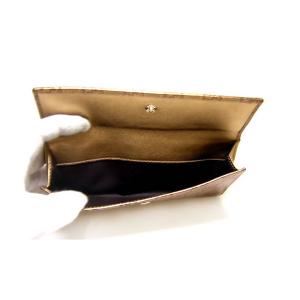 No.6 グッチシマ　モノグラムレザー　二つ折長財布（ゴールド）