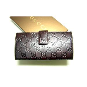 No.2 グッチシマ　モノグラムレザー　二つ折長財布（チョコレート）
