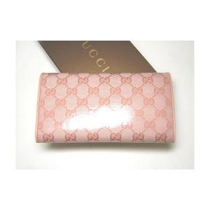 No.2 クリスタルGG柄二つ折長財布（ピンク）
