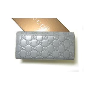 No.2 グッチシマ　モノグラムレザー　二つ折長財布（グレー）