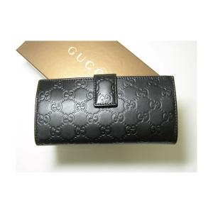 No.2 グッチシマ　モノグラムレザー　二つ折長財布（ブラック）