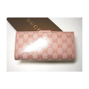No.2 クリスタルGG柄二つ折長財布（ピンク）