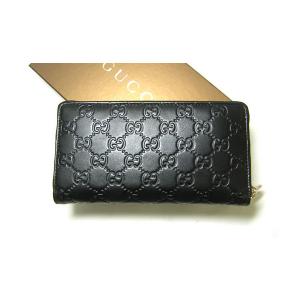 No.2 グッチシマモノグラムレザーラウンドファスナー長財布（ブラック）