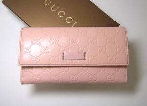  グッチ グッチシマ　モノグラムレザー二つ折長財布（ピンク） MainPhoto