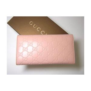No.2 グッチシマ　モノグラムレザー二つ折長財布（ピンク）