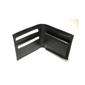 No.4 クレスト　二つ折財布（ブラック）