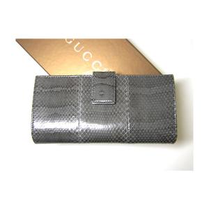 No.2 ヘビ革　二つ折長財布（グレー）