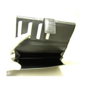 No.5 ヘビ革　二つ折長財布（グレー）