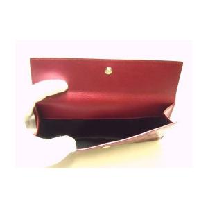No.6 グッチシマ モノグラムレザー 二つ折長財布(メタリックレッド)