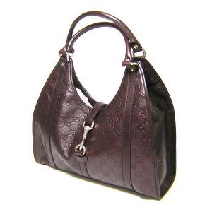 No.2 グッチシマモノグラムレザーショルダーバッグ（チョコレート）