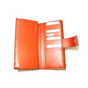 No.3 グッチシマ　モノグラムレザー　二つ折長財布（メタリックオレンジ）