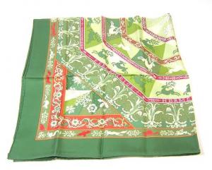 No.2 エルメス　シルクスカーフ（グリーン）
