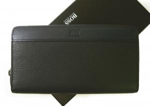 ヒューゴ・ボス 長財布 メンズ ラウンドファスナー ソフトグレインレザー （ネイビー）