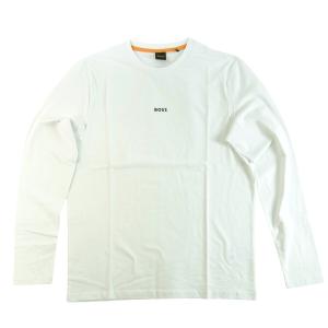 ヒューゴ・ボス Tシャツ 長袖 TChark メンズ ストレッチコットン RELAXED FIT （ホワイト）