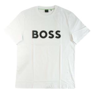 ヒューゴ・ボス Tシャツ 半袖 Tee1 メンズ コットン Regular Fit BOSSロゴ（ホワイト）