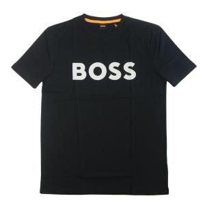 ヒューゴ・ボス Tシャツ 半袖 メンズ コットン Regular fit BOSSロゴ ブラック