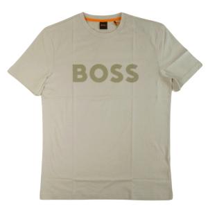 ヒューゴ・ボス Tシャツ 半袖 メンズ コットン Thinking 1 BOSSロゴ ベージュ