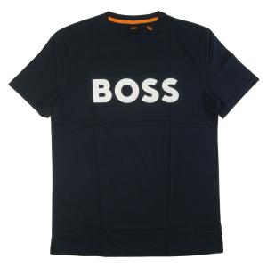 ヒューゴ・ボス Tシャツ 半袖 メンズ コットン Thinking 1 BOSSロゴ ダークブルー