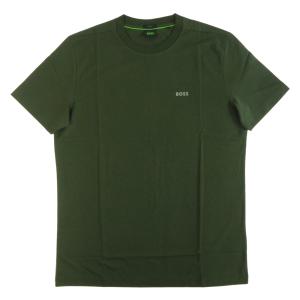 ヒューゴ・ボス Tシャツ 半袖 メンズ ストレッチコットン Regular fit BOSSロゴ グリーン XL