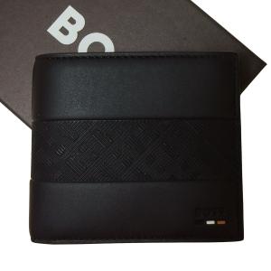 ヒューゴ・ボス 財布 メンズ 二つ折り Ray シグネチャーストライプ（ブラック）