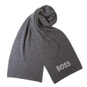 ヒューゴ・ボス マフラー ニット ストール スカーフ メンズ ニット Elios エリオス グレー×ホワイト