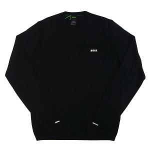 ヒューゴ・ボス セーター コットン ニット ウェア プルオーバー カットソー メンズ ブラック